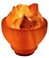 Novelty Night Light Hand Carved Bowl Shape Natural Crystal Himalayan Salt Lamp Night Light Stress Reliever and Air Purifier. 