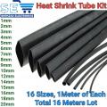 16 meters Heat Shrink Tube 1mm to 20mm Heatshrink Tubing Shrinkable Wraps Sleeve Kit. 