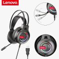 Lenovo G80-B Head-mounted Gaming Headphone Noise Reduction Usb Headset Channel with RGB Lamp Effect  Gaming Headset 7.1 Channel Gaming Head-mounted Earphone with 50mm Dynamic Coil RGB Brilliant Lighting Noise Reduction Ear buds for PC Steam pro Gamer. 