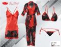 Aris-6pcs Silk Nightie For Women Nighty. 