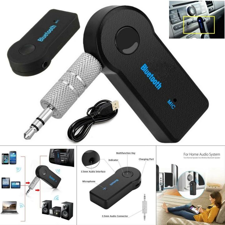 Car Bluetooth  Adapter 3.5mm For AUX Audio Stereo Receiver Music With MIC