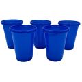 DARK BLUE COLOR PLATES AND CUPS - PLASTIC PLATES AND CUPS - PACK OF 10. 