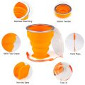 Silicone reusable folding glass-1 Pc - Collapsible Travel Cup - Ultra-Slim Foldable Silicone Cup with Lid for Coffee, Water, Tea - Portable Camping, Hiking, Outdoor Sets - Random Colors. 