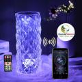 Bluetooth Speaker USB Crystal Rose Lamp RGB Color changing Modern LED Crystal Table Lamp Touch & Remote Controlled Projector. 