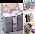 Pack of 10 Portable Bamboo Clothes Blanket Large Folding Bag Storage Box Organizer. 