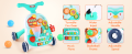Sit To Stand Baby Learning Walker With Wheels,baby Activity Walker,2 In 1 Baby Push Walkers. 
