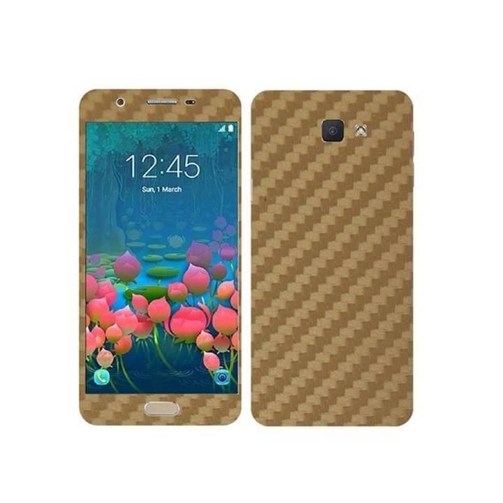 Samsung Galaxy J5 Prime Golden Carbon Fiber Texture Mobile  Skin