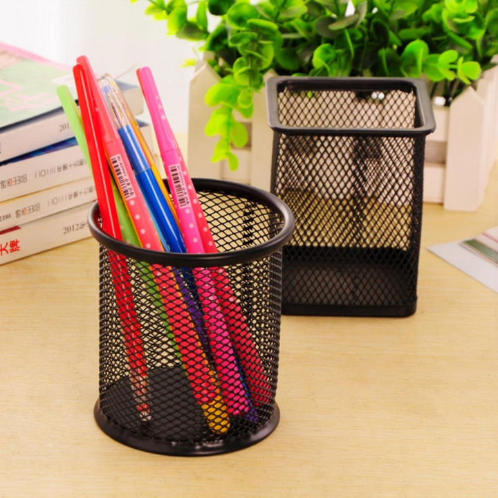 Round container art # SS-MRC01 - Metal mesh pen container round / Metal ...
