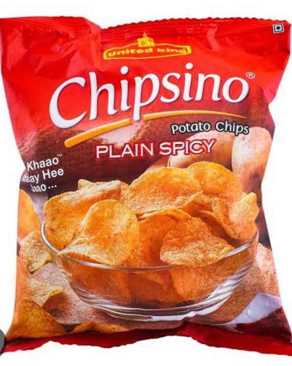 chipsino chips and crisps by united king bakery, crispy, tasty , fresh ,  . flavors : crinkle spicy, plain spicy, plain salty .