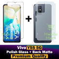 Vivo Y55 5G Tempered Glass Screen Protector and Back Soft Skin Sheet Matte Style 2-in-1 Combo Deal. 