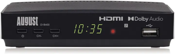 Freeview HD TV Set Top Box Recorder - August DVB400 - Watch Live, Schedule Over 8 Recordings, Play Pause Rewind in 1080p HDMI High Definition - Black uk import