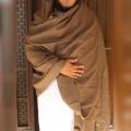 Dark Brown Pure Bannu Pashmina Dhussa Shawl (Handmade). 