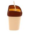 617c - Dust Bin - Brown & Beige. 