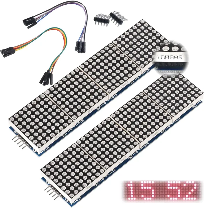 Max7219%20Dot%20Matrix%20Module%20Microcontroller%204%20In%20One%20Screen%20With%20wires%20-%20Image%202