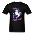 Totally Magical Neon Unicorn Geometric T Shirts Mens Vaporwave Aesthetic Art Design Faddish Men's Tops T Shirt Plus Size. 