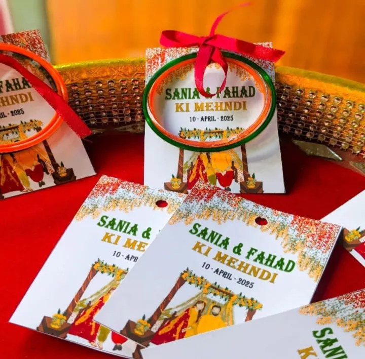 Bangles Card Customized Bangles Cards (48 Pcs ) Mehndi Favor Cards /Wedding Favor ...