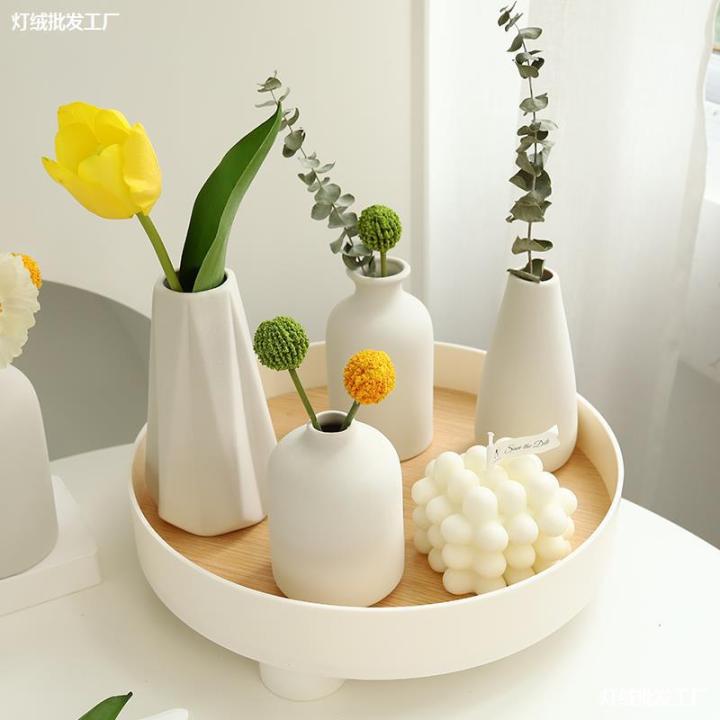 ins style ceramic small vase mini poppy artificial flower living room bedroom retro flowers dried flower decorative ornaments