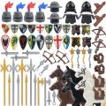 Medieval Castle Knight Equipment Building Blocks Arrow Horse Saddle Spear Crossbow Spartan Warrior Roman Bricks Toy. 