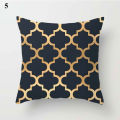 Black Gold Printing Pillowcases Peach Skin Pillow Case For Home Modern Simplicity Car Backrest Cover Multifunctional Sofa Decor. 