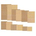 12 Sheets Letter Resin Stickers, Small Alphabet Number Stickers, Alloy, Self Adhesive, Gold and Silver, 3mm/4.5mm Tall. 