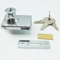 Double glass showcase door lock with 3 keys. 