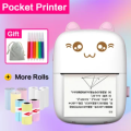 Thermal Mini Printer for Mobile Photo - Portable Bluetooth Wireless Pocket Mini Printers for Kids - 1080p Instant Portable printer 2.8 inch IPS Screen. 