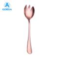 GOIKEA Sturdy Kitchen Tools Colorful Long Handle Stainless Steel Spoon Fork Set for Dessert Cake Soup Salad Coffee Ice Cream Kitchen Utensil Cutlery Flatware. 