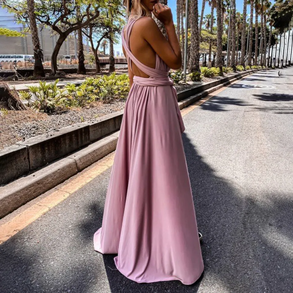 Long blush dress cheap hotsell