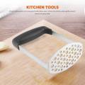 Stainless Steel Potato Masher with Broad and Ergonomic Horizontal Handle – Fine-grid Mashing Plate for Smooth Mashed Potatoes, Vegetables and Fruits. 