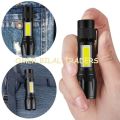 COB LED 3 Modes  Mini USB Rechargeable Flashlight Torch Zoom Lamp. 