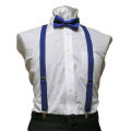 Blue - Elastic Suspender + Bow Ties for boys. 
