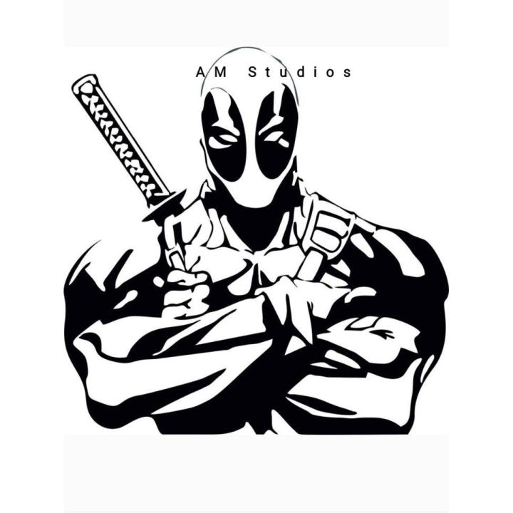 Deadpool Black & white canvas acrylic painting (3 sizes available) super hero marvel comic for condo Appartments new home, dinning room bedroom, drawing room, gift for wedding, birthday new year school college, handmade home decor product abstr