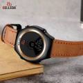 BELLEDA Original Digital leather Strap Wrist Watch For Men -9098. 