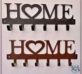 Wall-Mounted Key Holder – Decorative 'Welcome' or 'Home' Design, Brown & Black  Wall Décor Key Hanger / Keyholder Stand / Key Chains Hanger For Home, Kitchen & Office Use. 