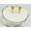 Diamond Single stone Earings Studs Tops Gold Platted for Women & Men. 