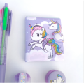 Cute Unicorn diary set with highlighter Tape and 3 in 1 Ball Point Pen A complete Gift stationery set school| Cute stationary items for girls. 