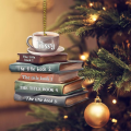 Acrylic Christmas Ornament Festive Style Hanging Decorative Piece Acrylic Decoration Flat Design Christmas Theme Book Pendant. 