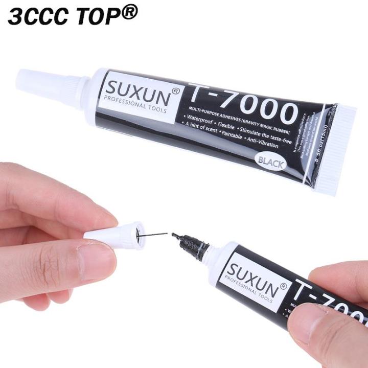 15ml T7000 Glue Super Epoxy Resin T-7000 Black Body Rubber Sealant for Mobile Phone Screen Ceramic Glass Leather Plastic Repair