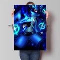 Personalised Lucario Riolu Anime Figures Vintage Abstract Poster Pokemon Art Background Wall Mural Home Room Decor Child Gifts. 