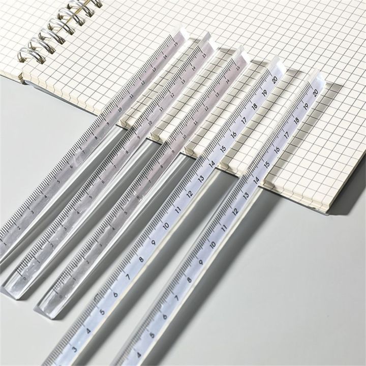 Simple Acrylic Scale on Both Sides Transparent Straight Ruler Measuring ...