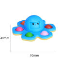 Face Changing Octopus Bubble Pop It Fidget Spinner Toy -  Blue. 