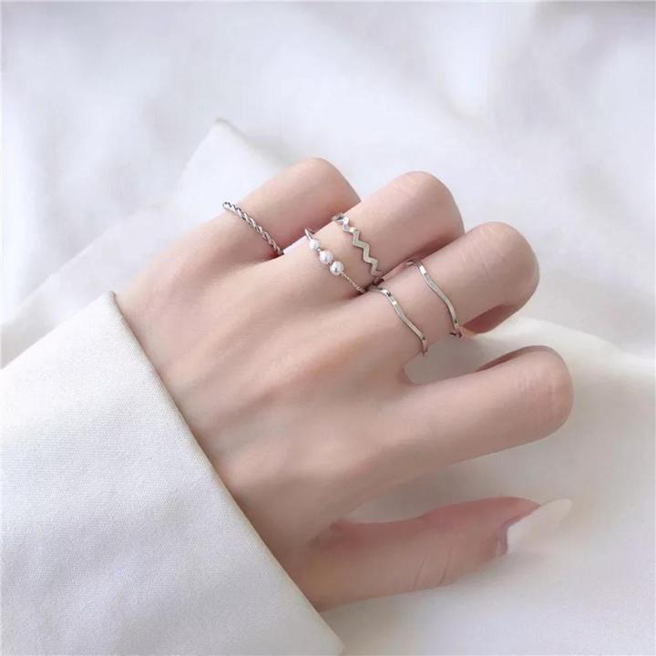 Pack of rings Korean style finger rings set for girls and women