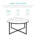 Center Table Coffee Table Marble Modern Living Room Round Accent Dining Table Metal Frame X Base Table Cross Designee Gadget Shop. 
