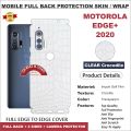 MOTOROLA EDGE PLUS 2020 FULL BACK 360 premium Protection Skin Wrap full cover Premium Quality. 