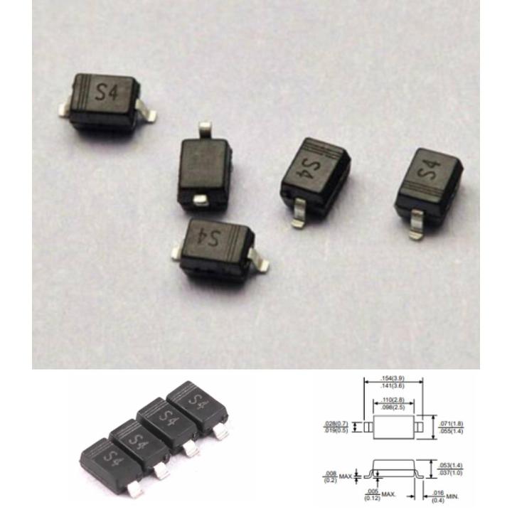 10pcs 1A 40V 1N5819 S4 Schottky Diode SOD323 B5819WS SMD
