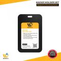 Pack of 30: WBM Badge Holder Set, Transparent Cover Suitable for All Kind of ID Cards, Moisture and Scratch Protection Badge Holder - Black. 
