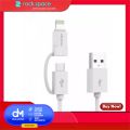 Rock Space 2 in 1 Data Cable Lightning + Micro (WHITE). 