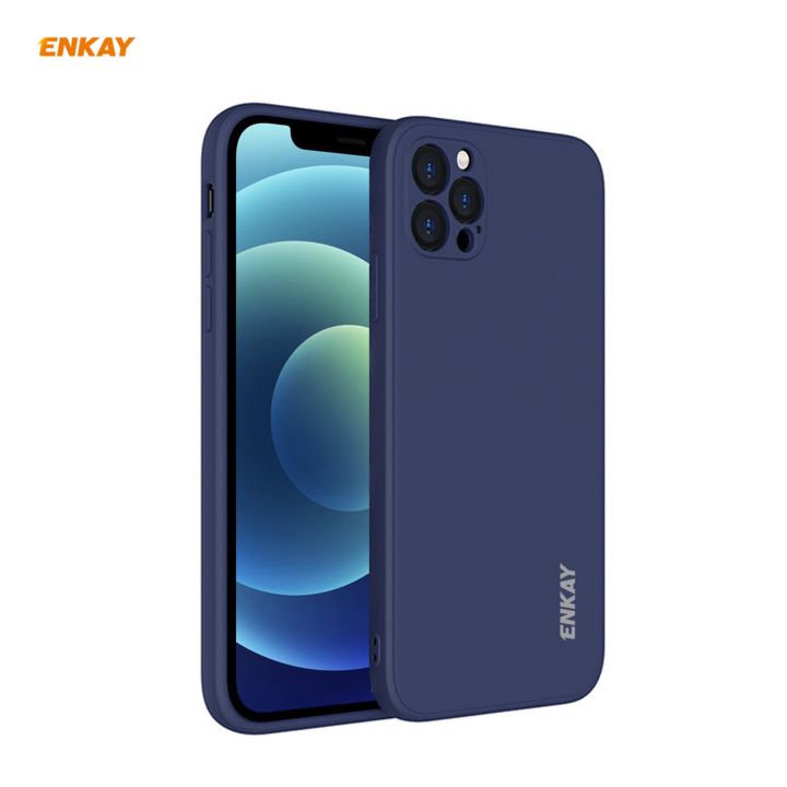 For iPhone 12 Pro Max Hat-Prince ENKAY ENK-PC070 Liquid Silicone Straight Edge Shockproof Protective Case