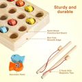 Wooden digital magnetic fishing game. 
