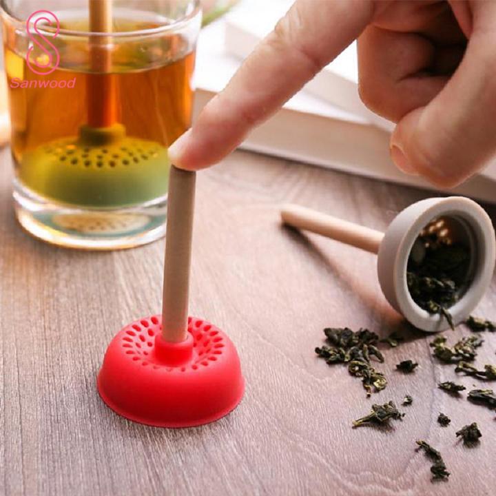 Creative Toilet Pump Tea Infuser Quirky Durable Toilet Pump Shaped Tea Infuser with Handle Perfect for Home Kitchen Reusable Silicone Strainer Food-grade Silicone Tea Infuser